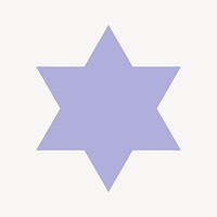Purple starburst badge clipart, flat shape vector