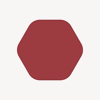 Octagon badge sticker, brown shape, flat geometric design vector