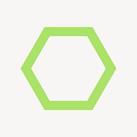 Green octagon sticker, outline geometric design vector