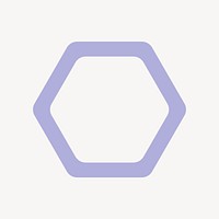 Purple octagon sticker, outline geometric design vector
