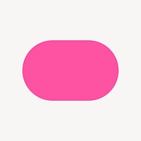 Pink minus shape sticker, maths symbol vector