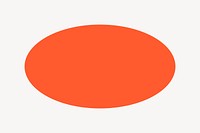 Orange ellipse sticker, flat geometric shape vector