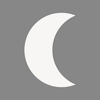 Crescent moon sticker, white shape vector