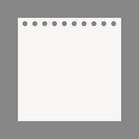 Note paper collage element, white square shape vector