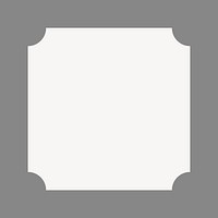 Square badge sticker, white geometric shape vector