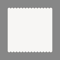 Abstract square sticker, white shape in geometric design vector