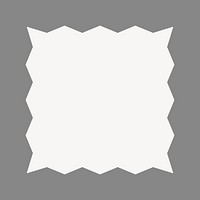 Abstract square sticker, white shape in geometric design vector