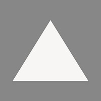 White triangle sticker, flat geometric shape vector