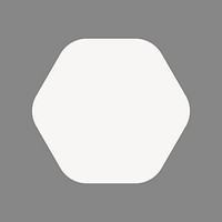 Octagon badge sticker, white shape, flat geometric design vector