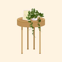 Aesthetic table collage element home decor, vector illustration