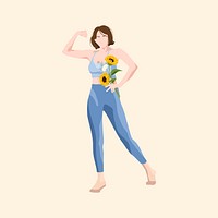 Strong and confident woman, vector illustration