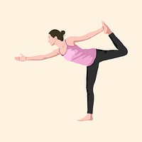 Dancer yoga pose, realistic illustration psd