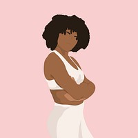 African American woman collage element, vector illustration