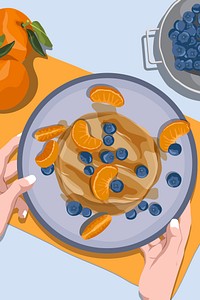 Pancake breakfast background, aesthetic illustration