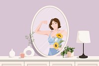 Self love & confidence background, aesthetic vector illustration