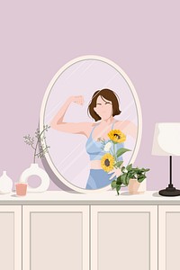 Self love & confidence background, aesthetic illustration