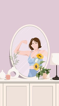 Self love & confidence iPhone wallpaper, aesthetic illustration