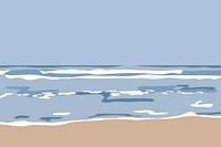 Beautiful sea & beach background, aesthetic vector illustration