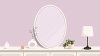 Feminine room computer wallpaper vector illustration