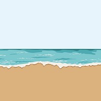 Beach minimal background, nature vector illustration