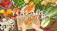 Vegetarian food blog banner template, aesthetic vector illustration