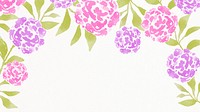 Flower border, computer wallpaper, hand painted summer design psd