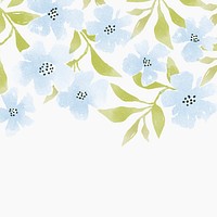 Blue flower border background psd