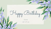 Birthday Facebook event cover template, watercolor design vector