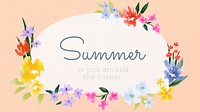 Summer quote desktop wallpaper, watercolor design