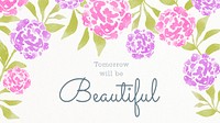 Aesthetic floral blog banner template, watercolor design psd