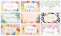 Aesthetic watercolor flower template set psd