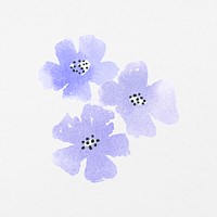 Watercolor purple flower clipart, hand painted design