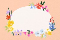 Watercolor flower frame, cute copy space design