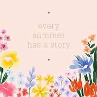 Summer quote Instagram post template psd