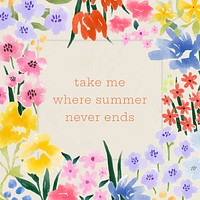 Summer quote Instagram post template vector