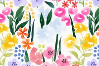 Cute spring flower background, watercolor pattern vector