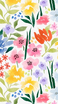Colorful flower iPhone wallpaper vector