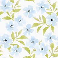 Watercolor flowers seamless pattern, botanical background