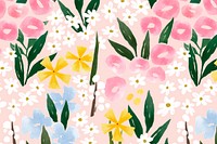 Spring flower background, watercolor hand painted pattern