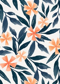 Tropical flower background, hand painted pattern vector