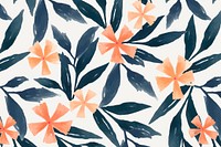 Tropical flower background, hand painted pattern vector