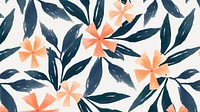 Tropical flower desktop wallpaper, hand painted design