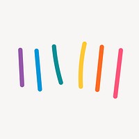 Rainbow doodle line clipart, LGBTQ cute graphic psd