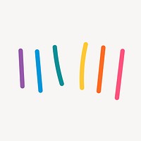 Rainbow doodle line clipart, LGBTQ cute graphic vector