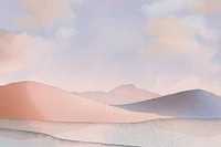 Watercolor desert background, aesthetic beach border design vector