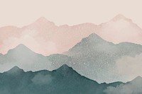 Green mountains background, watercolor nature design vector