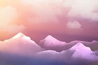 Purple aesthetic sky background, watercolor border design vector