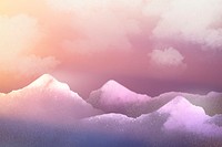 Purple aesthetic sky background, watercolor border design psd