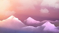 Purple aesthetic sky HD wallpaper, watercolor border background vector