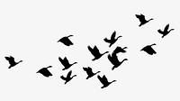 Flying birds silhouette sticker, animal illustration vector